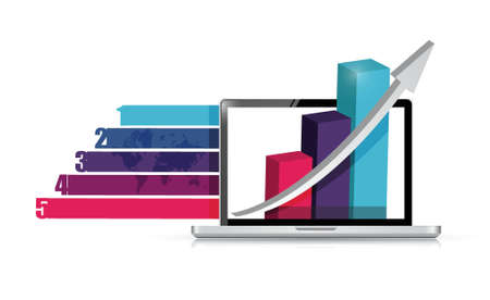 laptop business technology concept. illustration design over whiteのイラスト素材