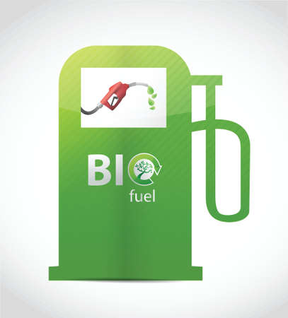 bio fuel gas pump illustration design over whiteのイラスト素材