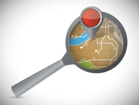magnify map. directions concept illustration design over whiteのイラスト素材