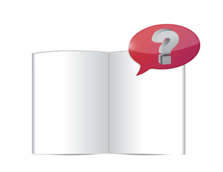 open book with a question pop out. illustration design over whiteのイラスト素材