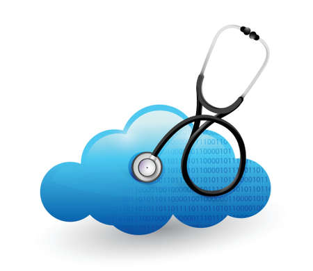 medical cloud computing stethoscope illustration design graphicのイラスト素材