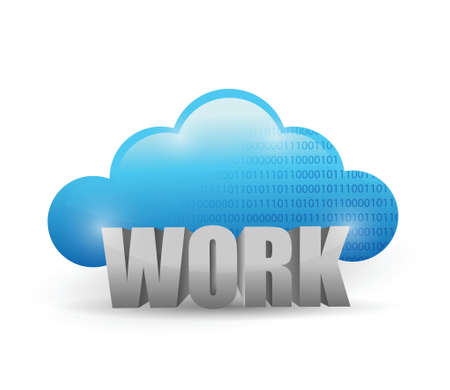 work cloud computing illustration design over a white backgroundのイラスト素材