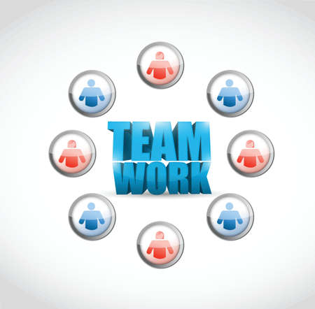 team work. social network illustration design over whiteのイラスト素材