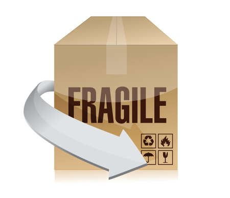 fragile box illustration design over a white background designのイラスト素材
