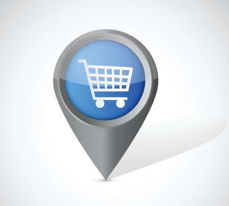 shopping cart pointer illustration over a white backgroundのイラスト素材