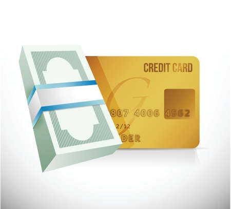 bills and credit card currency. illustration design over a white backgroundのイラスト素材
