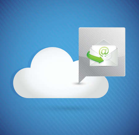 cloud computing email message illustration design over a blue backgroundのイラスト素材