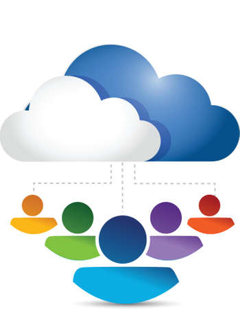 cloud computing illustration design over a white backgroundのイラスト素材