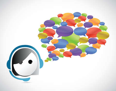 customer service communication concept illustration design over whiteのイラスト素材