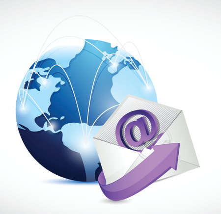 global network communication. contact us email illustration design over whiteのイラスト素材
