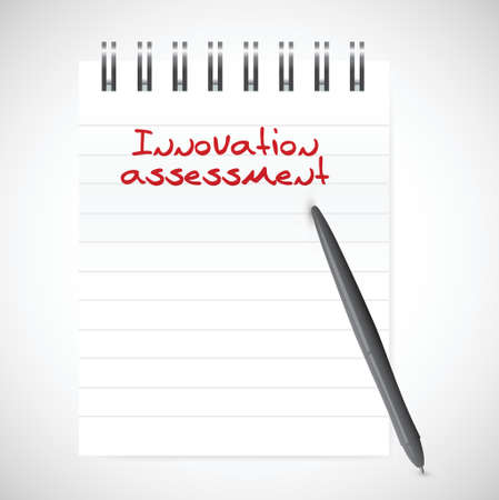 innovation assessment notepad illustration design over a white backgroundのイラスト素材