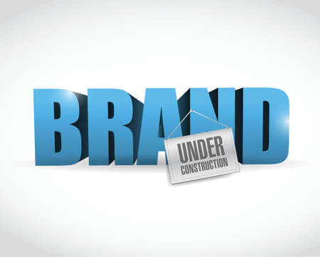 brand under construction sign illustration design over whiteのイラスト素材