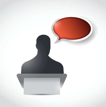 podium and presentation communication illustration design over whiteのイラスト素材