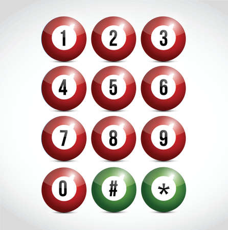 dial numbers illustration design balls over a white backgroundのイラスト素材