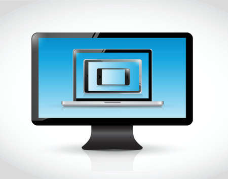 set of technology tools and equipment inside each other. illustrationのイラスト素材