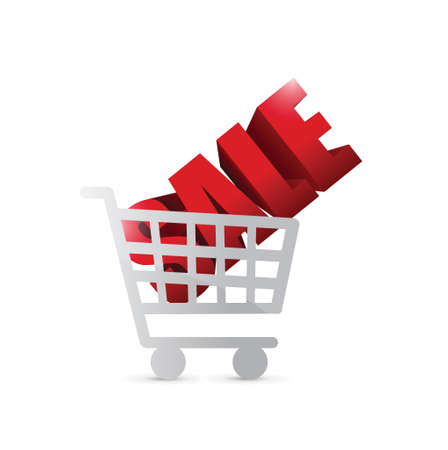 sale shopping cart illustration design over a white backgroundのイラスト素材