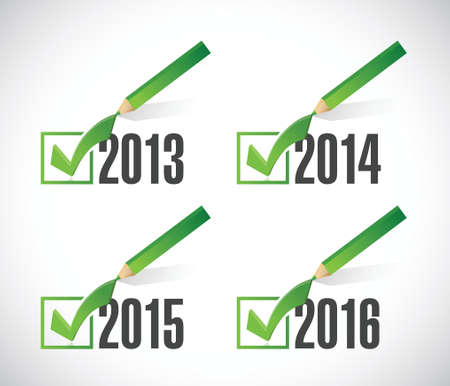2014 2015 2016 check mark selections. illustration design over whiteのイラスト素材