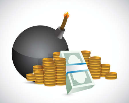 bomb and money profits illustration design over a white backgroundのイラスト素材