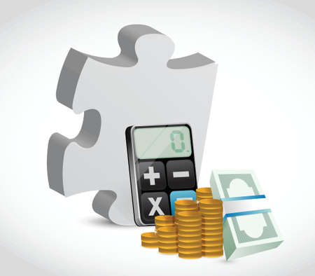 Missing business piece concept illustration design over whiteのイラスト素材