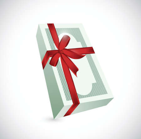 money gift ribbon illustration design over a white backgroundのイラスト素材