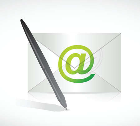pen and mail illustration design over whiteのイラスト素材