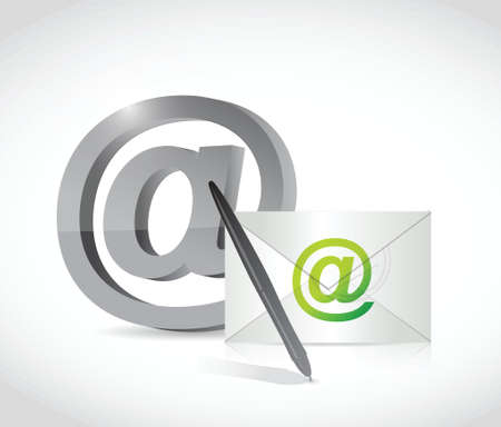 contact us email concept illustration design over whiteのイラスト素材