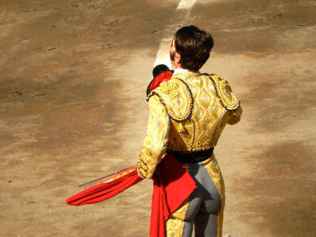 LIMA, PERU - NOV 2013: famous Spanish torero Juan Jose Padilla. Brave bullfighterのeditorial素材