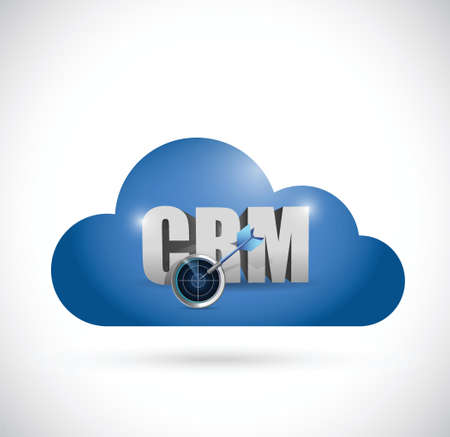 cloud computing crm sign illustration design over a white backgroundのイラスト素材