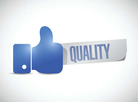 great quality sign hand illustration design over a white backgroundのイラスト素材