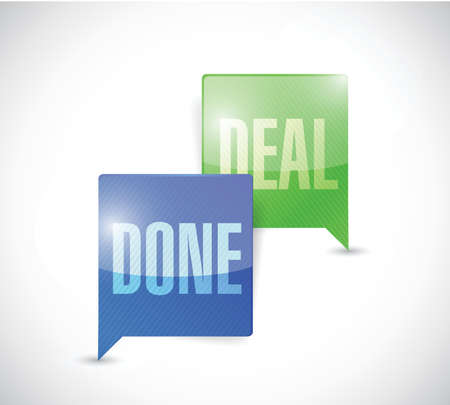 done deal business communication message bubbles illustration design over a white backgroundのイラスト素材