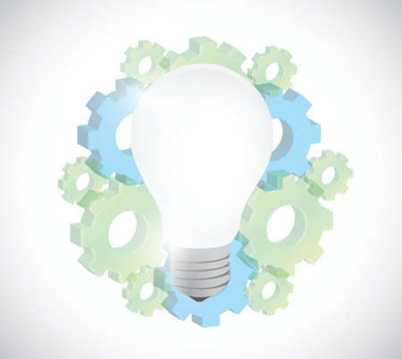 gears and light bulb illustration design over a white backgroundのイラスト素材