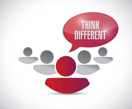 team work with think different message. illustration design over a white backgroundのイラスト素材