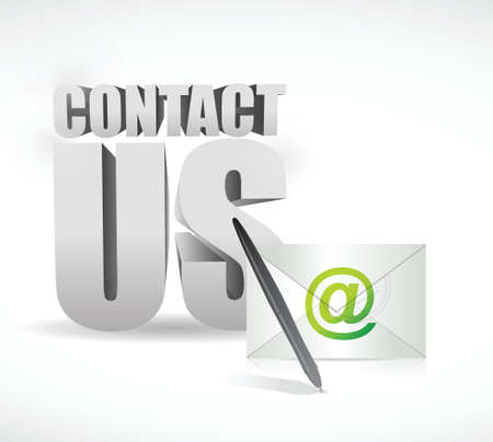 contact us envelope and sign illustration design over a white backgroundのイラスト素材
