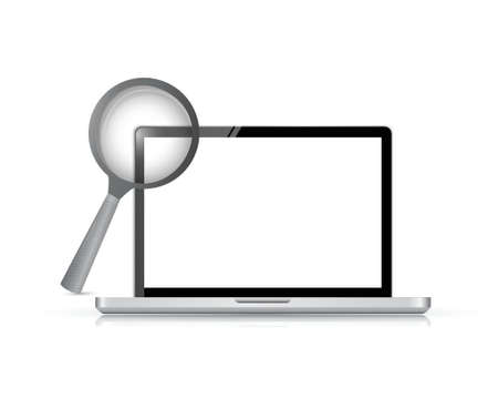 computer laptop under research illustration design over a white backgroundのイラスト素材