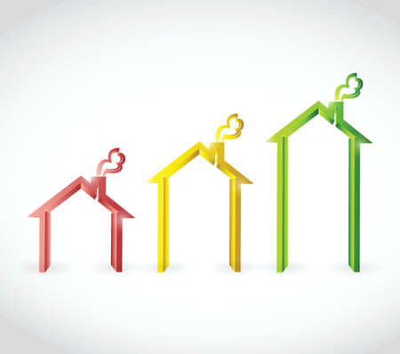 home real estate graph illustration design over a white backgroundのイラスト素材