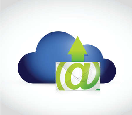 cloud computing and email illustration design over a white backgroundのイラスト素材