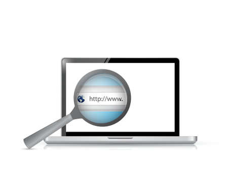 laptop search bar view illustration design over a white backgroundのイラスト素材
