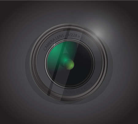 camera lens illustration design over a black backgroundのイラスト素材