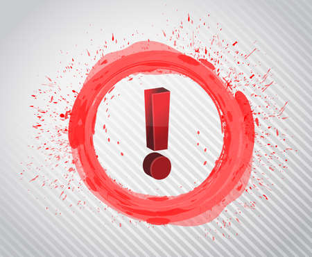 exclamation make inside a ink circle. illustration design over a white backgroundの写真素材