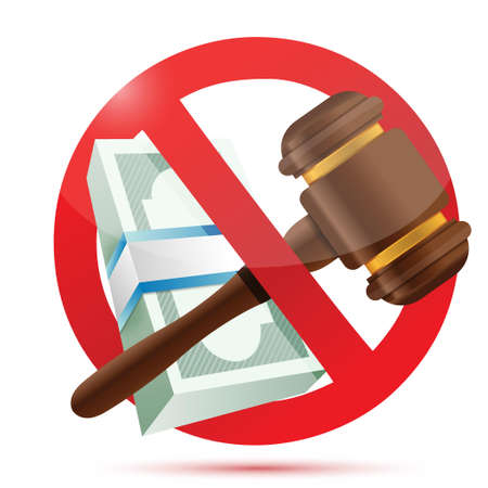 no money and law concept illustration design over a white backgroundのイラスト素材
