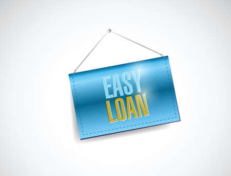 easy loan banner sign illustration design over a white backgroundのイラスト素材