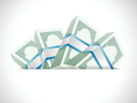 money inside a pocket. illustration design over a white backgroundのイラスト素材