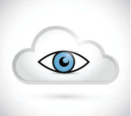 cloud computing surveillance illustration design over a white backgroundのイラスト素材