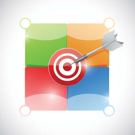 target and info graphic color spaces illustration design over a white backgroundのイラスト素材