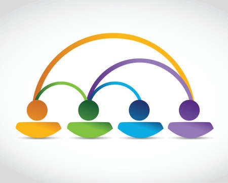 people connection illustration design over a white backgroundのイラスト素材