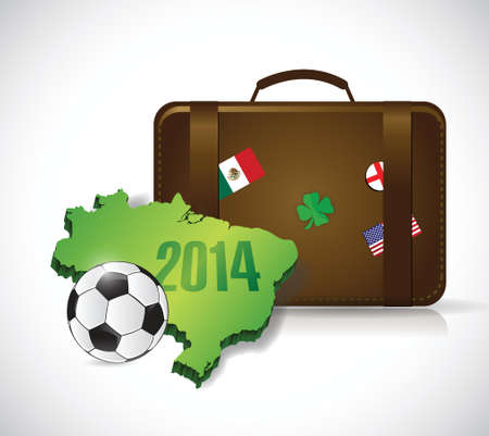 suitcase brazil 2014 trip illustration design over whiteのイラスト素材