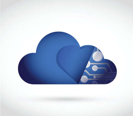 circuit board cloud computing concept illustration design over a white backgroundのイラスト素材