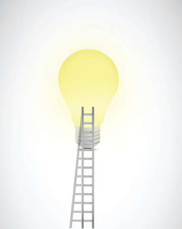 light bulb and ladder illustration design over a white backgroundのイラスト素材