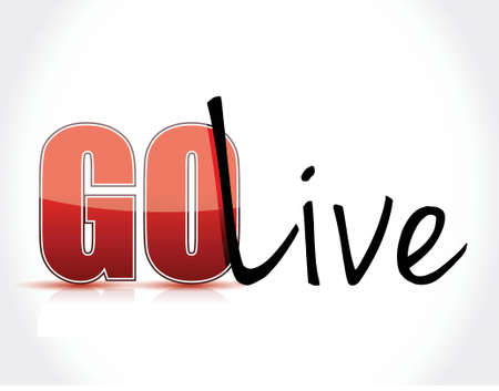 go live sign text illustration design over a white backgroundのイラスト素材