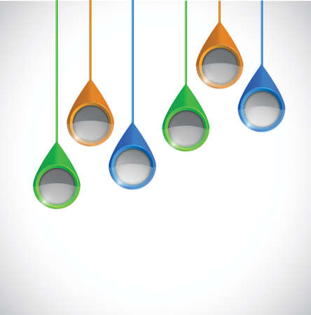 hanging location pointers illustration design over a white backgroundのイラスト素材